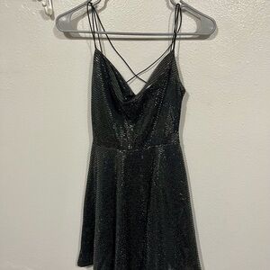 Sparkling Black Strappy Dress